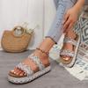 Women Slippers 2025 New Flats Platform Shoes Women Beach Casual Flat Sandals Bohemian Handmade Espadrilles Slippers Slides Women