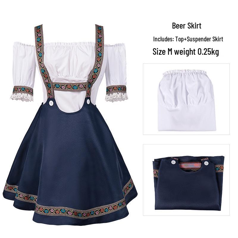 

2025 Euro-American Beer Fest Women s Lace Maid Dress Set, Color Block, Plus Size Skirt M