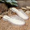 Women Jelly Flats  Slipper Slip-On PVC Flats Closed Toe Hollow Out Ballet Flats Lightweight Beach Jelly Slippers