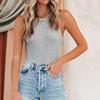 Summer fashion new solid color versatile sexy threaded vest round neck bottoming inner wear outer T-shirt women's clothing