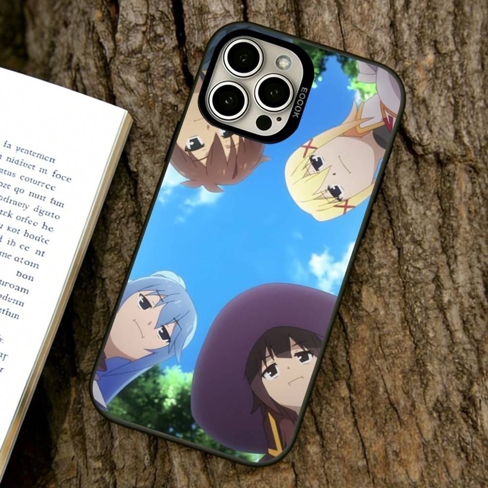Konosuba Phone Case For iPhone 17,16,15,14,13,12,11 Plus,Pro Max,XS,Colorful Silver Phone case Funda Cover