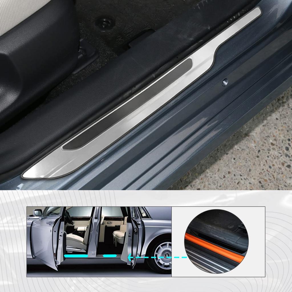 HUAHAO Toyota Corolla Sport Scuff Side Step Scratch and Stain Stainless Mirror Car Side Exterior Easy Corolla Sport Custom 4 Pieces Plates, Guards,