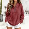 Women's Leopard Print Lined Pullover Sweatshirt
