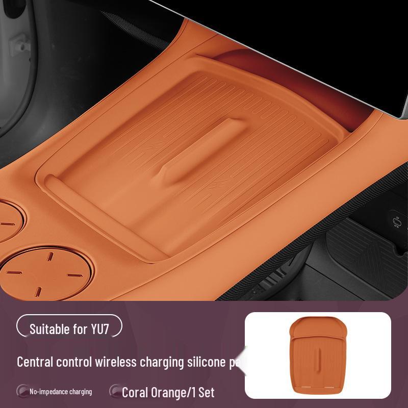 Xiaomi YU7 Anti-slip Wireless Charging Silicone Pad & Center Console Storage with Cup Holder