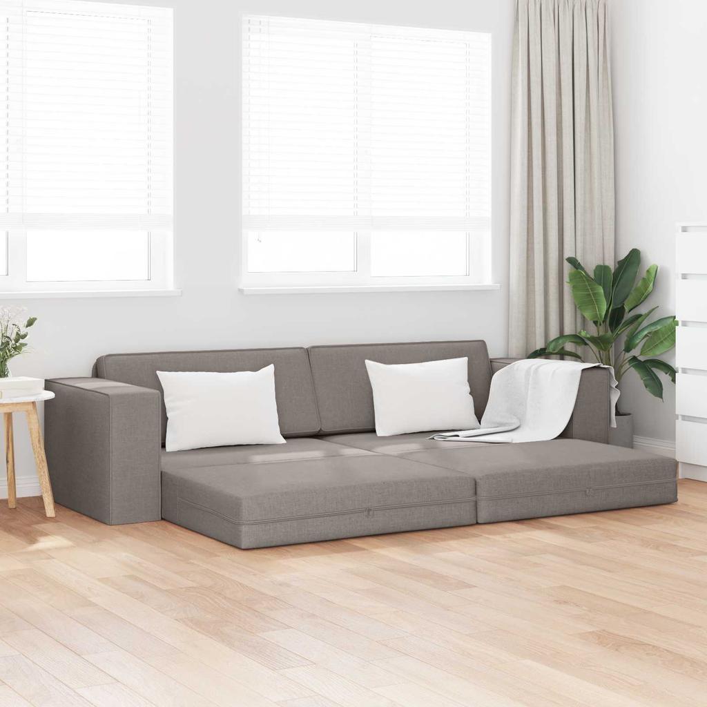 Taupe Sleeper Sofa 245 x 78 x 77 cm Fabric