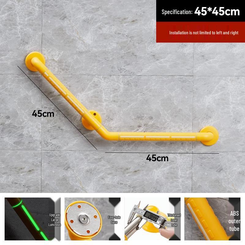 Barrier-Free Stainless Steel Safety Handrail for Elderly and Disabled - Anti-Slip Grab Bar for Toilet and Washroom