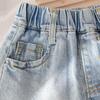 Girls' Short Denim Pants Summer Fashionable Style Children Jeans Pants Children's Korean Version Clothing