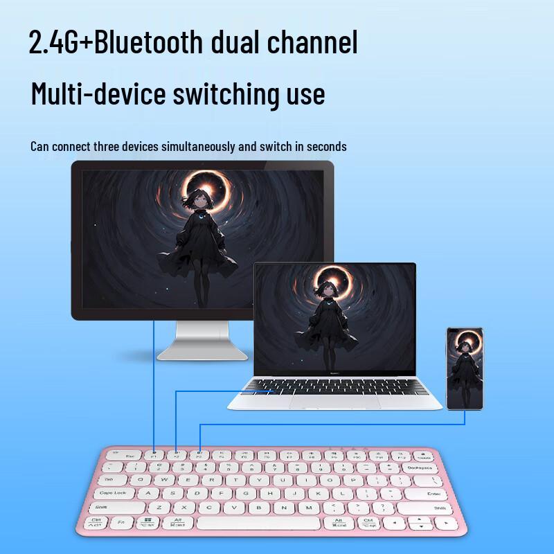 N3W Ultra-Thin Portable Wireless Bluetooth Dual Mode Keyboard