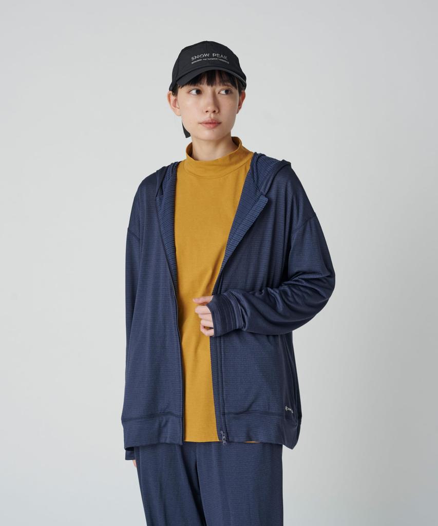 Breathable Dry Grid Zip Up Hoodie Size Festival Camping Outdoor [Snow Peak] MNAVYSW-25SU007