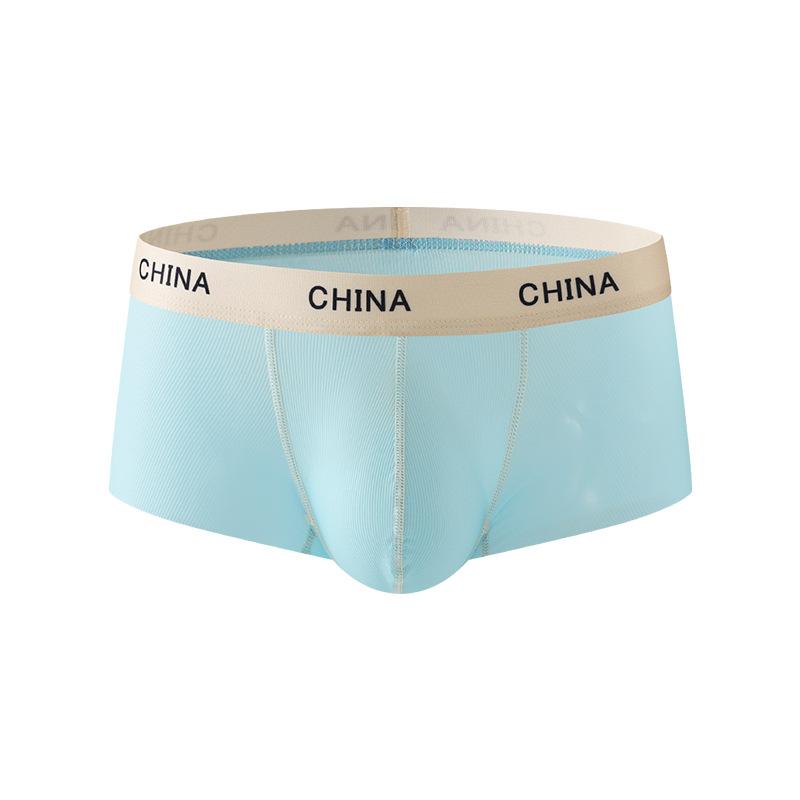 Men's Spring and Summer Ultra-thin Ice Silk Nude Low-waisted Briefs