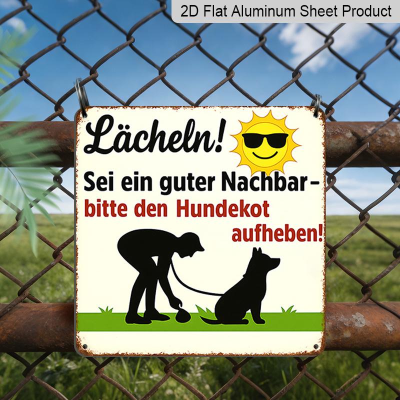 

2D Flat - 1pc, Vintage Metal Sign, Decorative Plaque And Ornament, Pet Civility Theme, Fun Style, Rustic Wall Decor, for Garden, Yard, Community 20*20cm