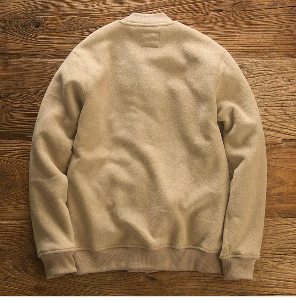AmeKaji Herren Dicke Fleece Baseballkragen Jacke für Herbst/Winter