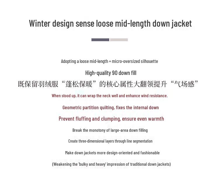 Women's Loose Fit Thickened Long Down Jacket