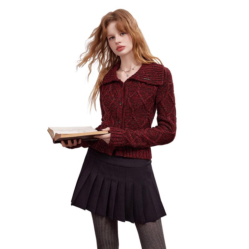 UNIFREE Women's Retro Cable Knit Cardigan