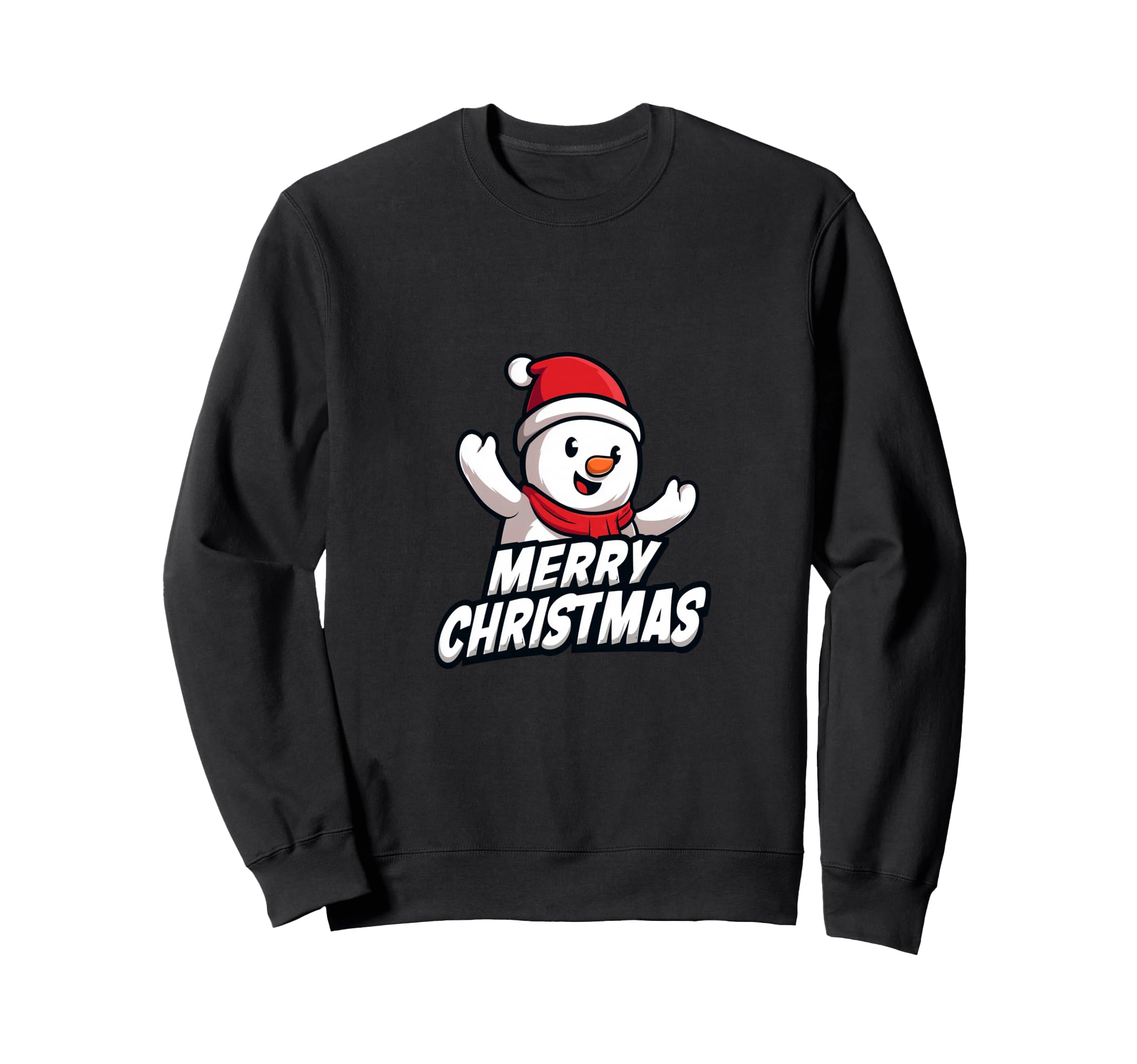 

Funny and cute snowman Christmas party sweatshirt чорний