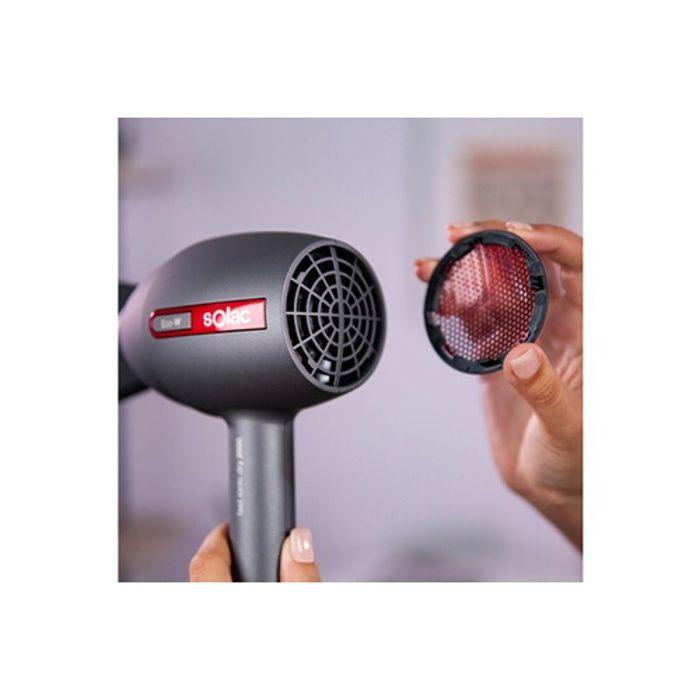 Sèche-cheveux - solac - sh7087 - 2000w - gris - technologie ionic