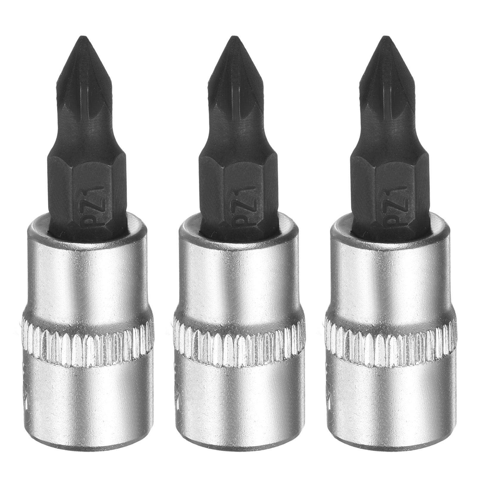

3pcs PZ1 PZ2 PZ3 Bit Socket S2 Steel 1/4 Square Drive Extension Impact Bit Socket Wrench Adapter Hand Tools PZ3