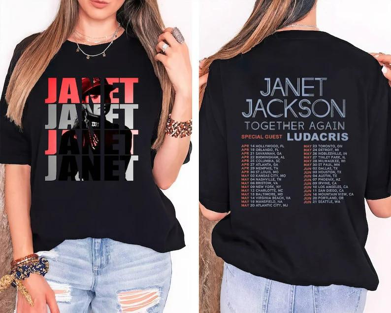 Janet Jackson Tour 2023 Both Sides Shirt Janet Jackson Vintage Shirt Unisex T-Shirt S