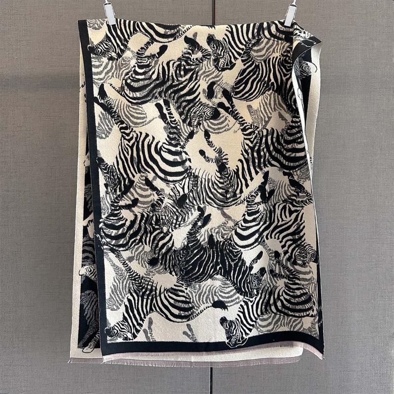

Autumn new imitation cashmere jacquard craft scarf full of zebra pattern femininity versatile outer with warm scarf 185*65cm