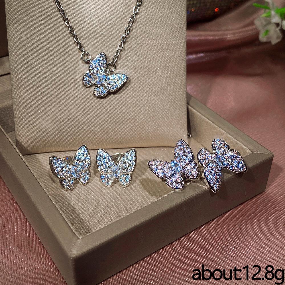 2021 Style, Butterfly Zircon Celebrity Three-piece Jewelry Set