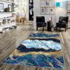 Teppich mit blauem Marmordruck – waschbarer Teppich, moderner Teppich für Wohnzimmer oder Schlafzimmer