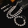 Fashion Bridal Necklace Earrings Set Exquisite Bracelet Elegant Clavicle Chain  Jewelry Accessories