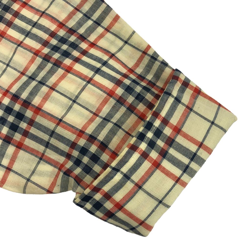 Sears 70s vintage Check Pattern Long sleeve PERMA-PREST shirt Beige Women Used