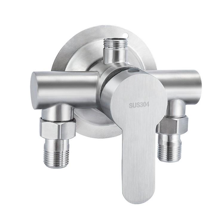 Triangular Exposed Shower Faucet with Hot and Cold Mixing Valve & Switchable Shower Head