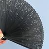 Portable Folding Bamboo Fan Solid Color Elegant Handheld Fans Tassel Folding Fan  Home Decoration