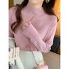 Semi-turtleneck Bottoming Shirt, Femininity Inside, Autumn and Winter New Versatile Long-sleeved Knitted Sweater, Slim-fitting Black Sweater