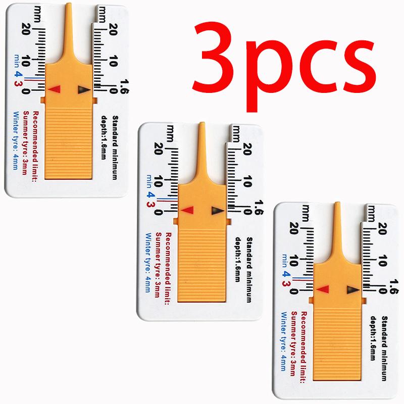

3/5 шт. Глубиномер протектора шины Глубиномер протектора автомобильного колеса Линейка протектора Инструмент для измерения колеса Пластиковый измерительный инструмент
