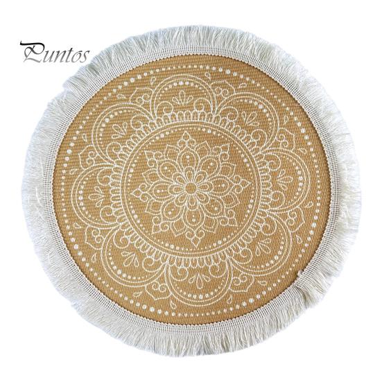 Descanso de Panela Antiderrapante para Cozinha, Jogo Americano Tecido de Algodão Estilo Boho, Jogo Americano de Mesa com Franjas de Borla para Pratos de Jantar, Jogo Americano Lavável a Quente, Suporte de Panela Resistente para Pratos Quentes,