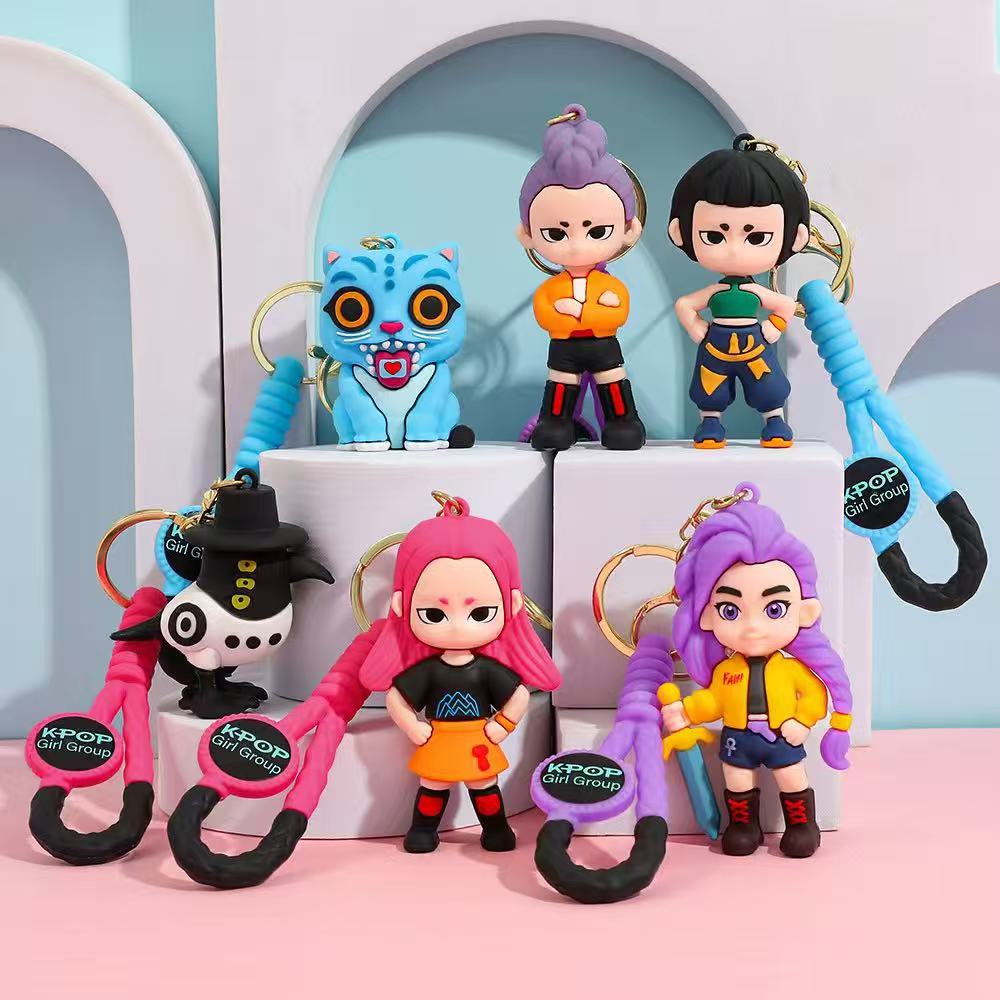 Anime Bühne Kpop Dämonenjäger Figur Modell Spielzeug Film Schlüsselanhänger PVC Cartoon Sammelfiguren Modell Spielzeug für Kinder Geschenk