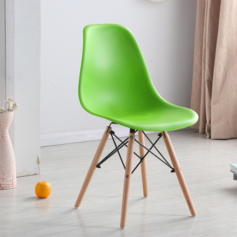 Nordic Modern Dining & Office Chair with Plastic Backrest - Simplistic Design for Home and Work.
