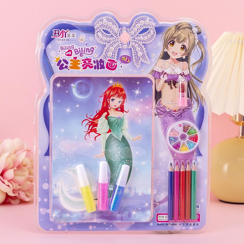 

Новый набор макияжа принцессы для детей, ручная роспись граффити, акварельная живопись, творческая девушка