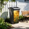 Realistic Flower Print Bin Art Floral Trash Can Stickers, Waterproof Self?Adhesive Decals, Vintage Pattern Decor Weather Resistant Mailbox