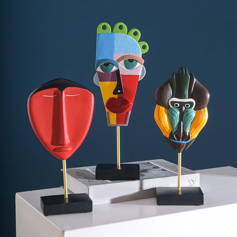 Creative Abstract Face Model Statue Office Desk Art Ornaments Livingrooms Bedroom Dinning Table Centerpieces Decorat