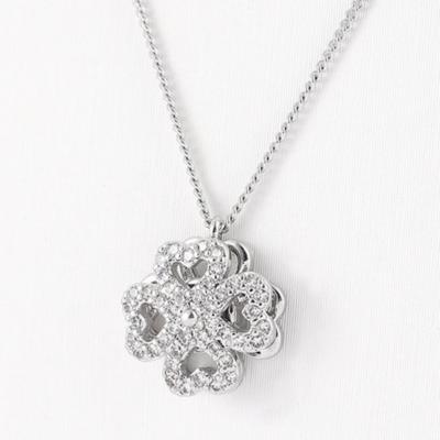 Rotating Clover Necklace, Korean Fashion New Product, Versatile Network Hollow Heart Necklace, Female