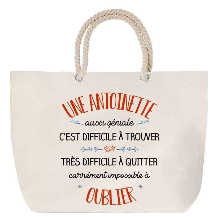Sac de plage - PLANETEE - Grand format - Anse corde - Coton - Personnalisé (message imprimé)
