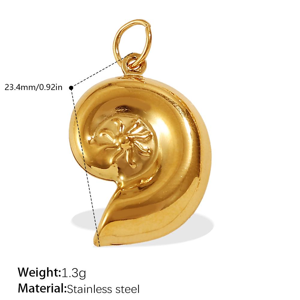 Ocean Element Conch Shell Pendant Accessories Stainless Steel Gold-Plated Beach Wind Accessories