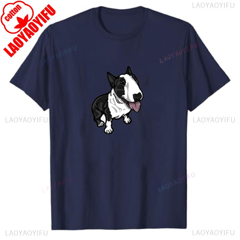 

New Happy Bull Terrier Kawaii Unisex T Shirt Popular Party Short Sleeve Custom Women T Shirts Vintage Sweatshirt Print Casual Tops 4XL