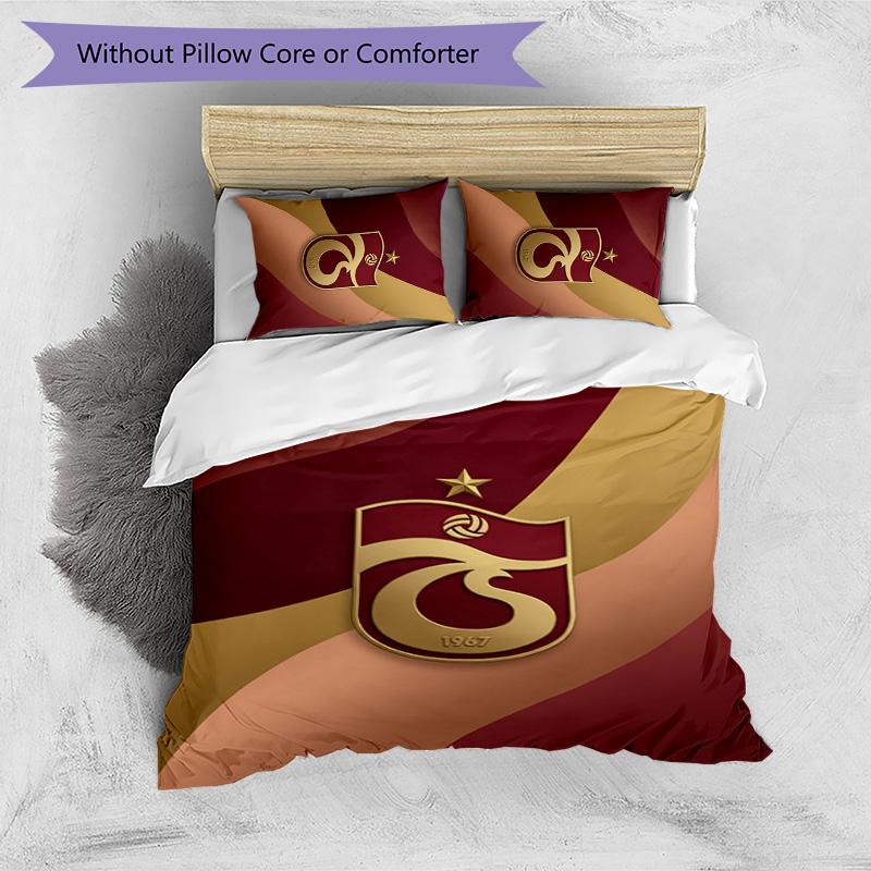 Set Lenzuola Trabzonspor FC Stampato 3 Pezzi Copripiumino Traspirante con Federe Biancheria da Letto Decorativa per Camera da Letto Casa
