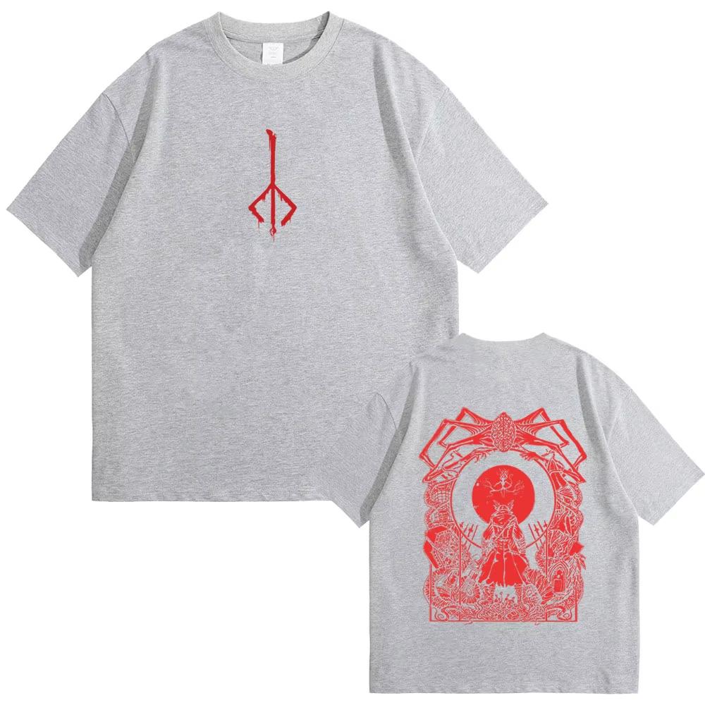 Maglietta Grafica Bloodborne Cacciatore dell'Orrore Merch T-shirt Uomo Donna Casual Vintage Cotone Magliette Maschile Manica Corta Top