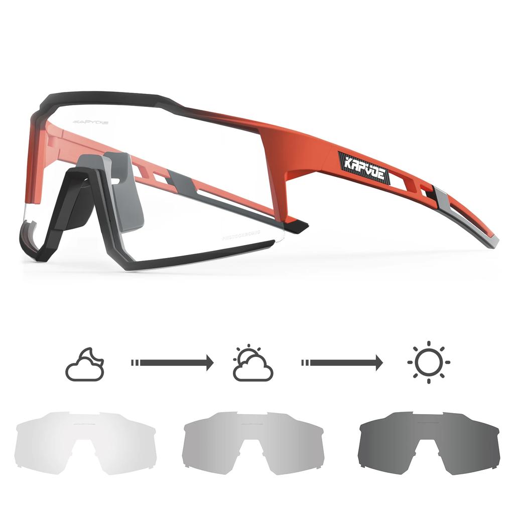 Kapvoe Photochromic Sunglasses Men Cycling Glasses UV400 MTB Clear Mountain Bike Transition Bicycle for Women Sports Eyewear