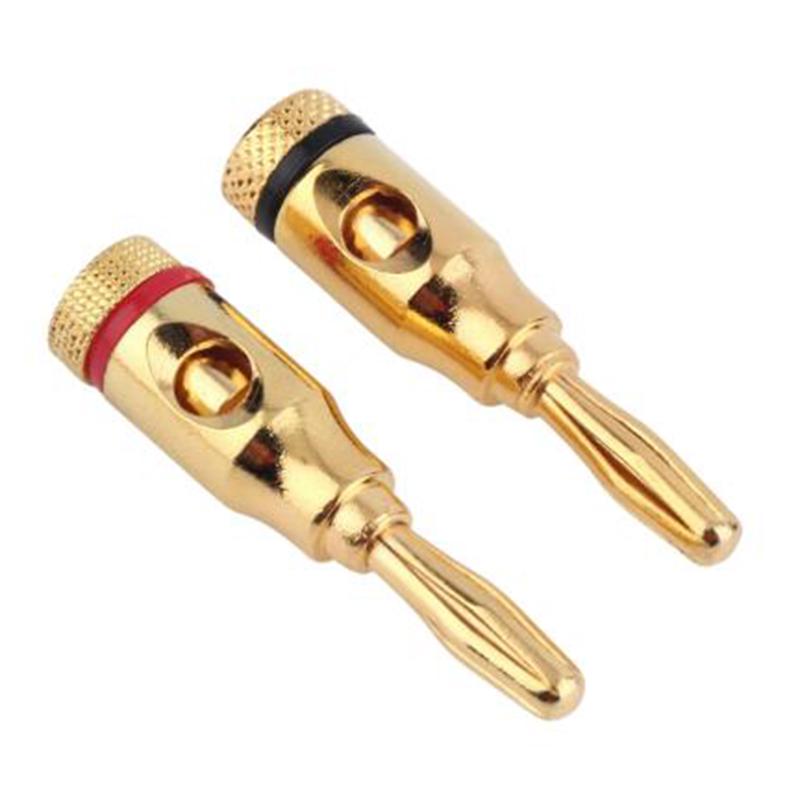 12Pcs Gold 24K Banana Plugs Audio Jack Speaker Wire Cable Screw Connector Us