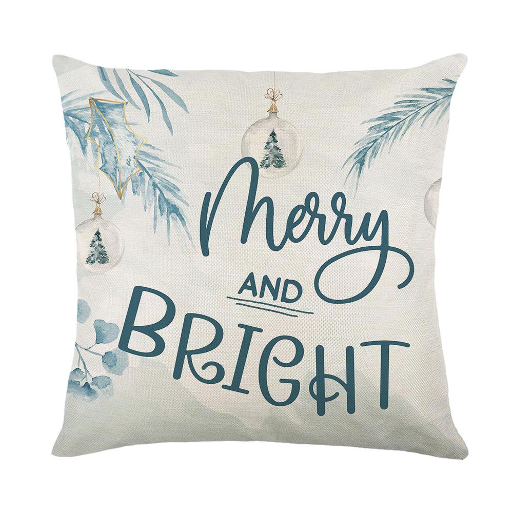 Christmas Tree Print Pillow Case Christmas Linen Home Decor Living Room Sofa Cushion Pillow