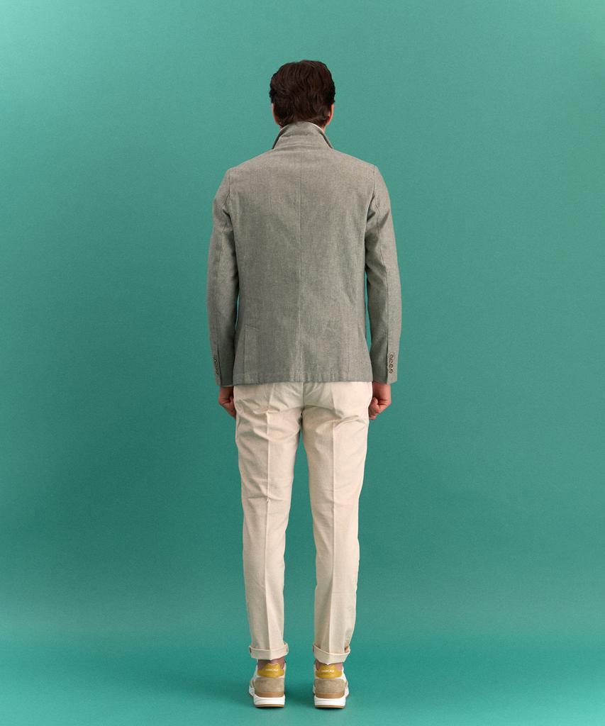 PANICALE Beige Cotton Linen Elastic Pants