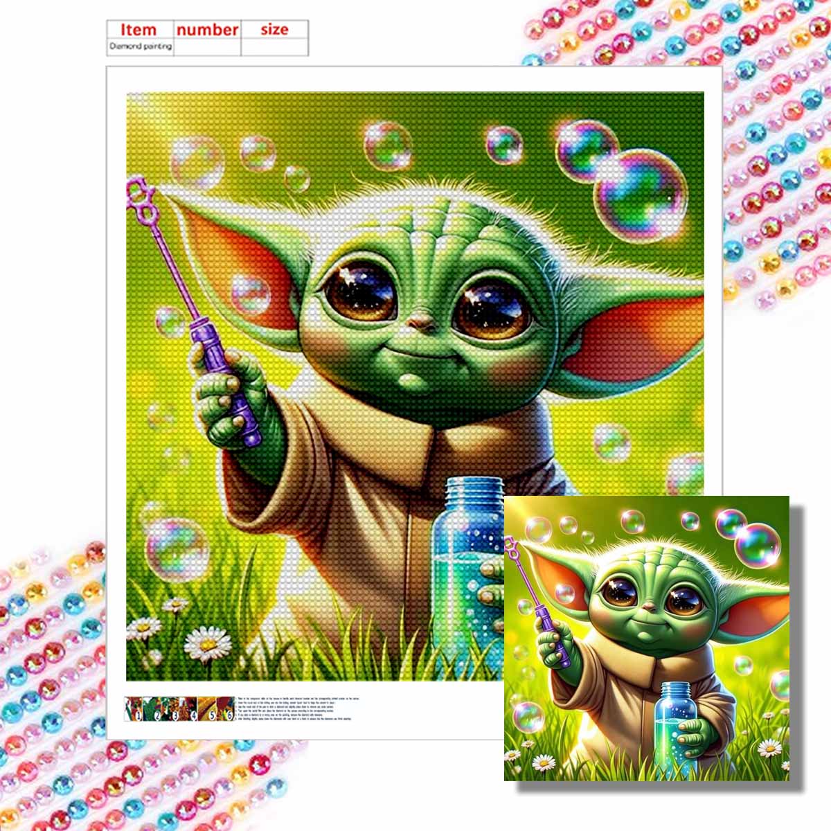 

5D DIY Diamond Painting Decorative Blow bubbles Full Round Drill Scenery Diamond Embroidery Cross Stitch Kits Home Decor Gift Round 20x20cm