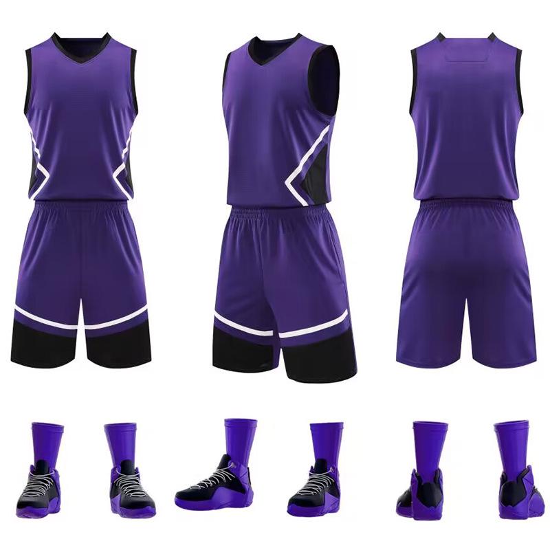 Customizable Men's Basketball Team Uniforms with Number Printing