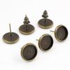 8/10/12mm 50 Stück/Los 8 Farben Beschichtet Hohe Qualität Edelstahl Eisen Ohrstecker(mit Ohrstöpsel) Basis, Passend für 10mm Glascabochons